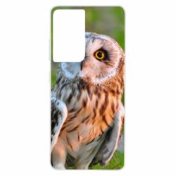 Чохол для Samsung S21 Ultra Owl on green field - PrintSalon