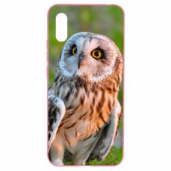 Чехол для Xiaomi Redmi 9a Owl on green field-PrintSalon Чехол для Xiaomi Redmi 9a Owl on green field