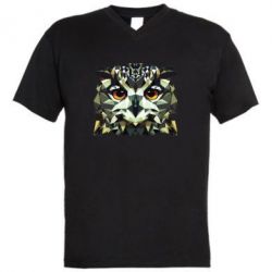 Мужская футболка  с V-образным вырезом Owl Vector - PrintSalon
