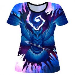 Жіноча 3D футболка Owl with an arrow in space - PrintSalon