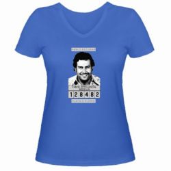 Женская футболка с V-образным вырезом Pablo Escobar - PrintSalon