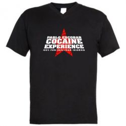 Мужская футболка  с V-образным вырезом Pablo Escobar - PrintSalon