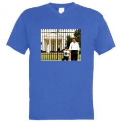 Мужская футболка  с V-образным вырезом Пабло Эскобар - PrintSalon