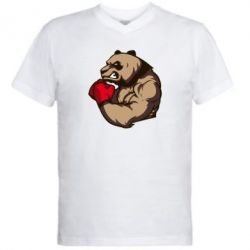 Мужская футболка  с V-образным вырезом Panda Boxing - PrintSalon