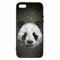Чохол для iphone 5/5S/SE Panda low poly and gold - PrintSalon