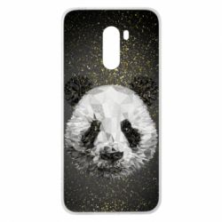 Чохол для Xiaomi Pocophone F1 Panda low poly and gold - PrintSalon
