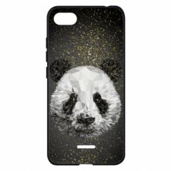 Чохол для Xiaomi Redmi 6A Panda low poly and gold - PrintSalon