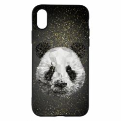 Чохол для iPhone X/Xs Panda low poly and gold - PrintSalon