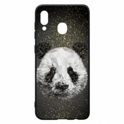Чохол для Samsung A20 Panda low poly and gold - PrintSalon