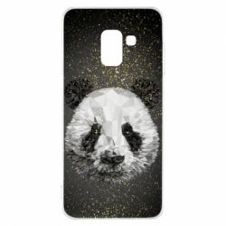 Чохол для Samsung A8 2018 Panda low poly and gold - PrintSalon