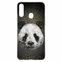 Чохол для Samsung A20s Panda low poly and gold - PrintSalon
