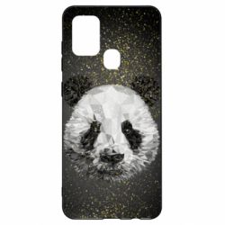 Чохол для Samsung A21s Panda low poly and gold - PrintSalon