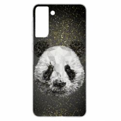 Чохол для Samsung S21+ Panda low poly and gold - PrintSalon