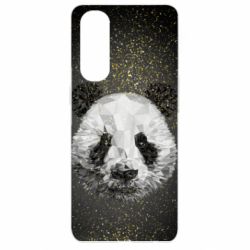 Чохол для Oppo Reno 4 Pro Panda low poly and gold - PrintSalon