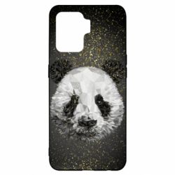 Чохол для Oppo Reno 5 Lite Panda low poly and gold - PrintSalon