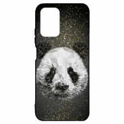 Чохол для Xiaomi Redmi Note 10 Panda low poly and gold - PrintSalon