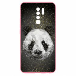 Чохол для Xiaomi Redmi 9 Panda low poly and gold - PrintSalon