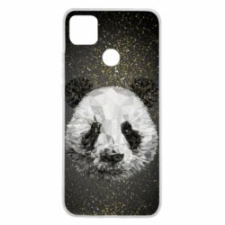 Чохол для Xiaomi Redmi 9c Panda low poly and gold - PrintSalon