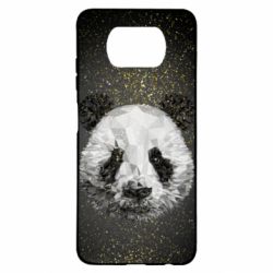 Чохол для Xiaomi Poco X3 Panda low poly and gold - PrintSalon