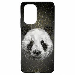 Чохол для Xiaomi Poco F3/K40 Panda low poly and gold - PrintSalon