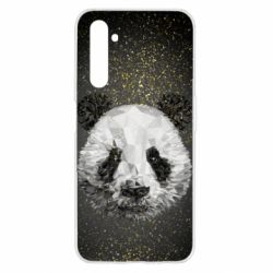 Чохол для Realme 6 Panda low poly and gold - PrintSalon