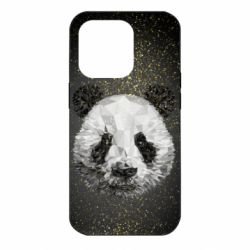 Чохол для iPhone 14 Pro Panda low poly and gold - PrintSalon