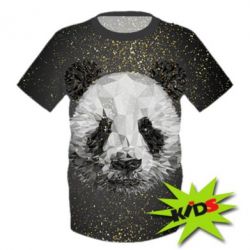 Дитяча 3D футболка Panda low poly and gold - PrintSalon