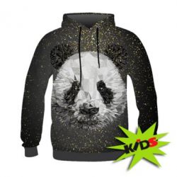 Дитяче 3D худі Panda low poly and gold