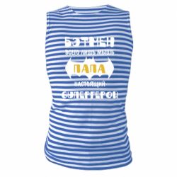 Майка-тельняшка Папа настоящий супергерой