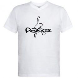 Чоловіча футболка з V-подібним вирізом Parkour jump - PrintSalon