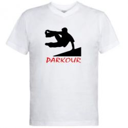 Чоловіча футболка з V-подібним вирізом Parkour Run - PrintSalon