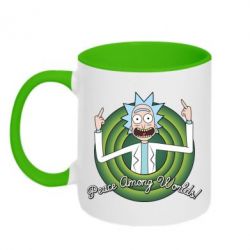 Чашка двухцветная 320ml Peace Among Worlds! - PrintSalon
