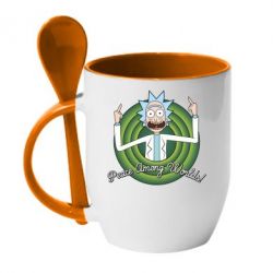Чашка с ложкой Peace Among Worlds! - PrintSalon