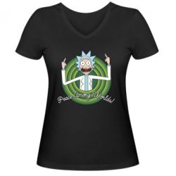 Женская футболка с V-образным вырезом Peace Among Worlds! - PrintSalon