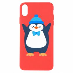 Чехол для iPhone Xs Max Penguin in a hat - PrintSalon