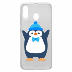 Чехол для Samsung A20 Penguin in a hat - PrintSalon