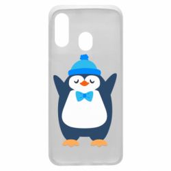 Чехол для Samsung A40 Penguin in a hat - PrintSalon