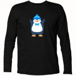 Футболка с длинным рукавом Penguin in a hat - PrintSalon