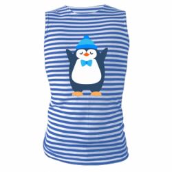Майка-тельняшка Penguin in a hat - PrintSalon
