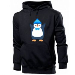 Мужское худи Penguin in a hat - PrintSalon