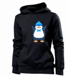 Женское худи Penguin in a hat - PrintSalon