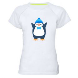 Женская футболка для спорта Penguin in a hat - PrintSalon