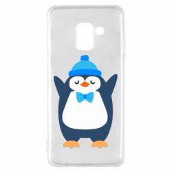 Чехол для Samsung A8 2018 Penguin in a hat - PrintSalon