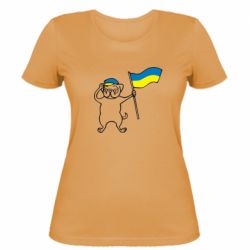 Женская футболка Пес з прапором