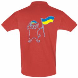 Мужская футболка поло Пес з прапором-PrintSalon Мужская футболка поло Пес з прапором
