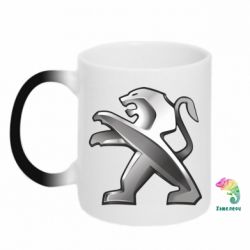 Чашка-хамелеон Peugeot Logo - PrintSalon