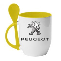 Чашка с ложкой Пежо - PrintSalon