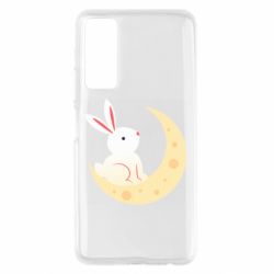 Чехол для Huawei P Smart 2021 Cute rabbit on the moon - PrintSalon