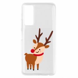 Чехол для Huawei P Smart 2021 Deer with red nose - PrintSalon