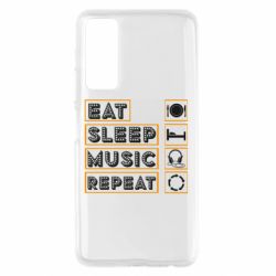 Чехол для Huawei P Smart 2021 Eat sleep dj repeat. - PrintSalon